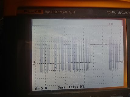 Abfotografiertes Fluke 192 Scopemeter Display