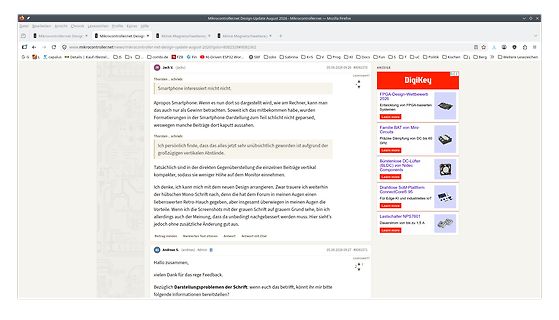Screenshot eines Forenbeitrags auf mikrocontroller.net