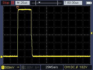 Oszilloskop-Messung eines Rechtecksignals