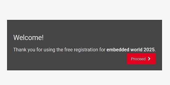 Website-Begrüßung für embedded world 2025