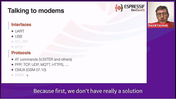 Präsentationsfolie über Schnittstellen und Protokolle für Modems