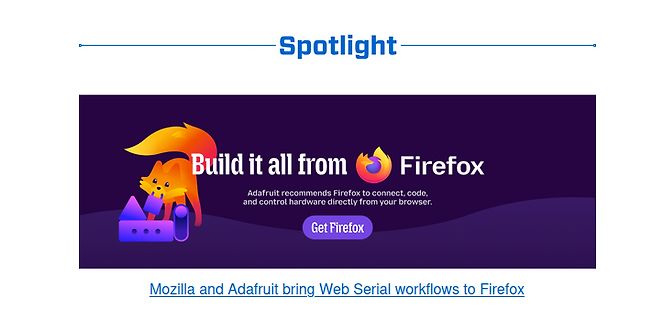 Werbebanner für Firefox und Adafruit Web Serial