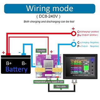 Verdrahtungsschema eines Batteriekapazitätstesters