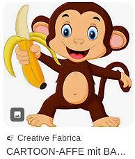 Cartoon-Affe mit Banane