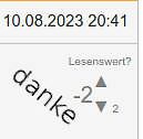 Ausschnitt eines Forenbeitrags mit Text und Datum