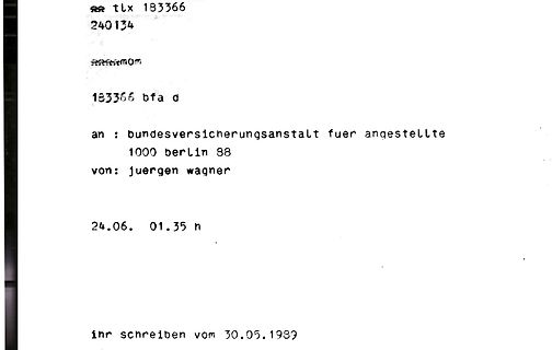 Abfotografierter Text eines Schreibmaschinendokuments