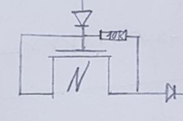 Handgezeichneter Schaltplan mit Magnet