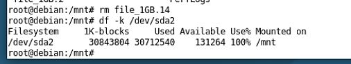 Linux Terminal Ausgabe df Befehl