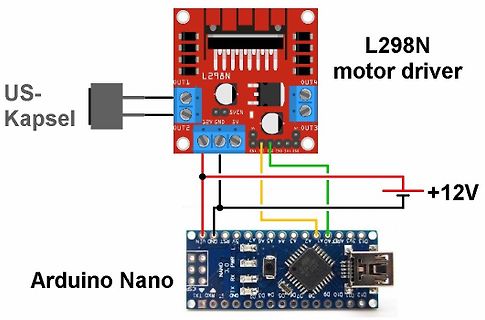 Verdrahtung L298N Motortreiber mit Arduino Nano