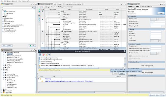 Intel Quartus Prime Platform Designer Interface