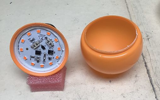 Leiterplatte einer LED-Lampe in Gehäuse
