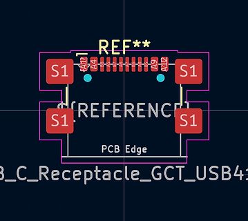 Ausschnitt eines PCB-Layouts für einen USB-C-Anschluss