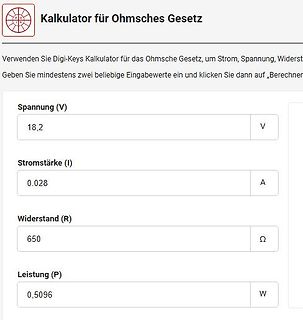 Online-Rechner für das Ohmsche Gesetz