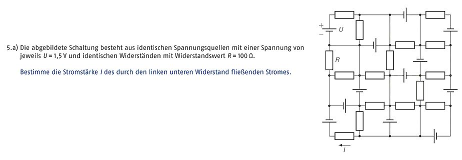 Schaltplan mit Spannungsquellen und Widerständen