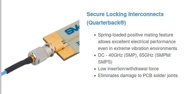 Produktbeschreibung Secure Locking Interconnects Quarterback