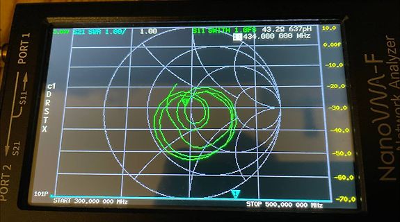 NanoVNA-F Vektornetzwerkanalysator Display mit Smith-Chart