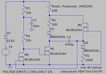 Schaltplan mit MOSFETs und Relais