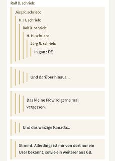 Textauszüge aus einem Internetforum