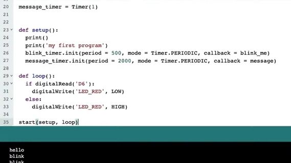 Python-Programmcode für Mikrocontroller