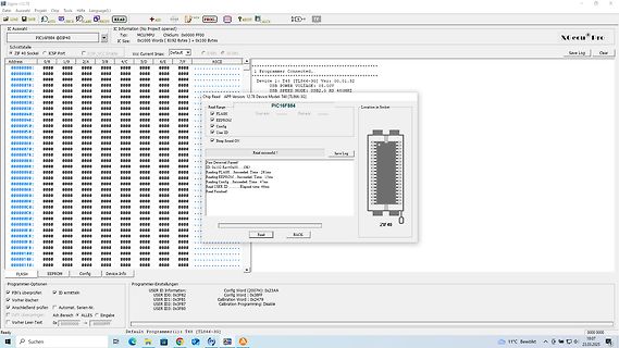 Softwareoberfläche eines IC-Programmierers XGecon Pro