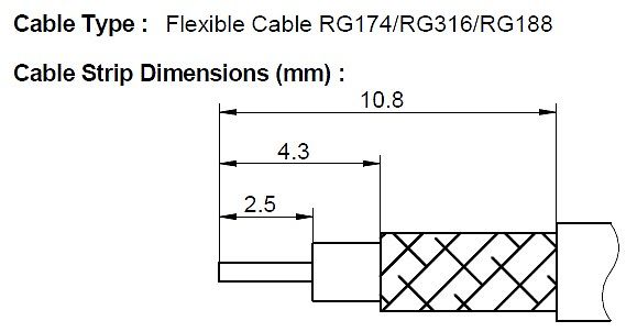 Technische Zeichnung von Kabel-Abisoliermaßen