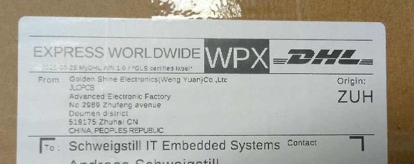 Versandetikett von DHL/WPX