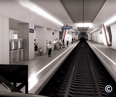 U-Bahn Bahnsteig mit Personen