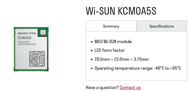 Produktübersicht Quectel Wi-SUN KCM0A5S Modul