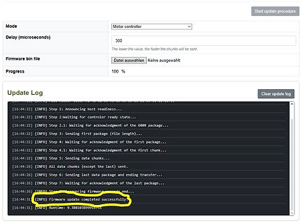 Software-Interface für Firmware-Update eines Motorcontrollers