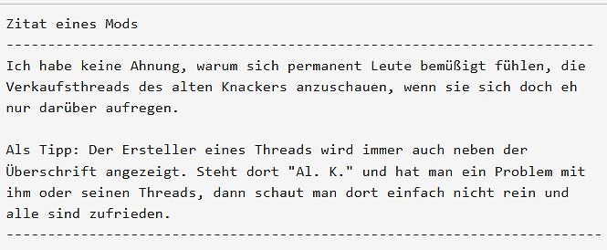 Textzitat eines Foren-Moderators