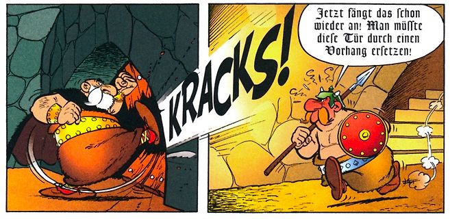 Comic-Strip mit Steinzeitmenschen
