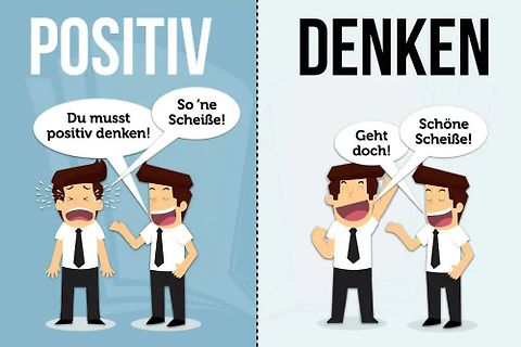 Comic über positives Denken
