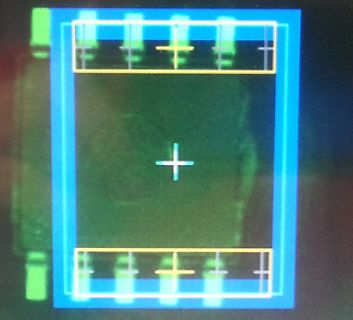 Abfotografierter Bildschirm einer Messsoftware oder eines Oszilloskops