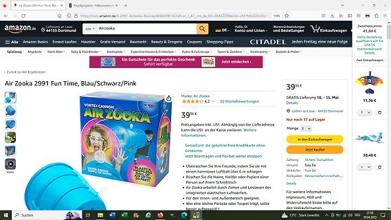 Amazon Produktseite Air Zooka 2991