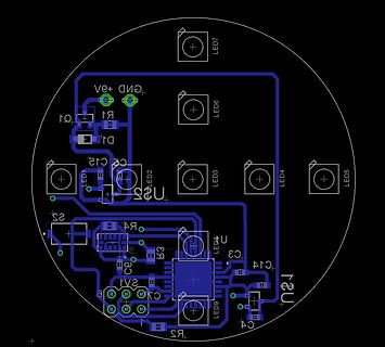 PCB-Layout einer kreisförmigen Leiterplatte