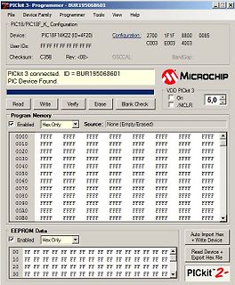 PICkit 3 Software Interface mit Program Memory und EEPROM Data