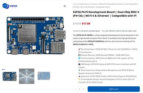 Produktseite ESP32-P4-Pi Development Board