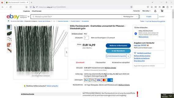 eBay-Angebot für 500x Floristendraht