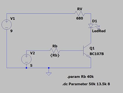 Schaltplan mit Transistor und LED