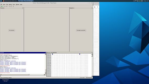 Screenshot der Ozone J-Link Debugger Software