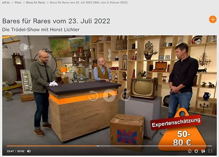 Moderation der Trödel-Show Bares für Rares