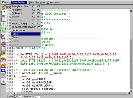 Screenshot eines Code-Editors mit C-Quelltext