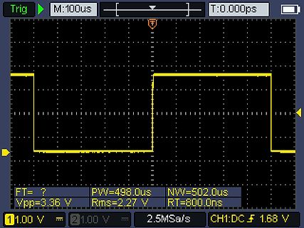 Oszilloskop Messung eines Rechtecksignals