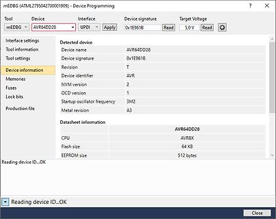 Software-Fenster zur Mikrocontroller-Programmierung