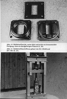 Hohlleiterflansche und Presse