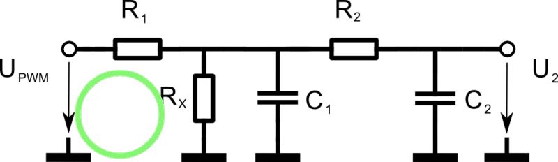 Schaltplan eines Tiefpassfilters
