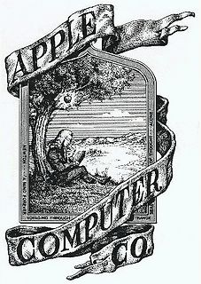 Logo von Apple Computer Co. mit Newton-Illustration