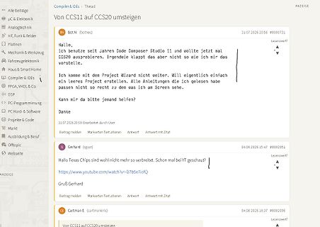 Forum Thread über CCS11 zu CCS20 Umstieg
