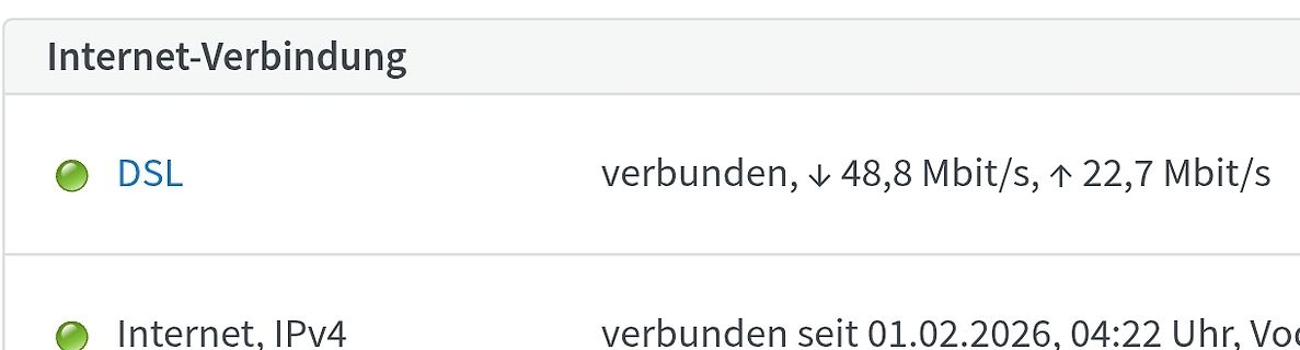 Status der Internet-Verbindung