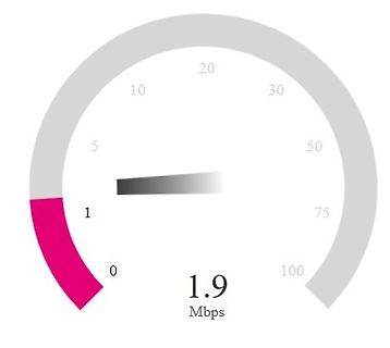 Geschwindigkeitsanzeige in Mbps